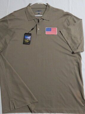 New 2XL USA Brown Pebble Beach Men's db #35W Golf Polo Shirt